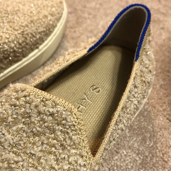 Rothy’s The Classic Slip-On Woven Sneaker in Honeybun Metallic Boucle Size 8 - Picture 9 of 10